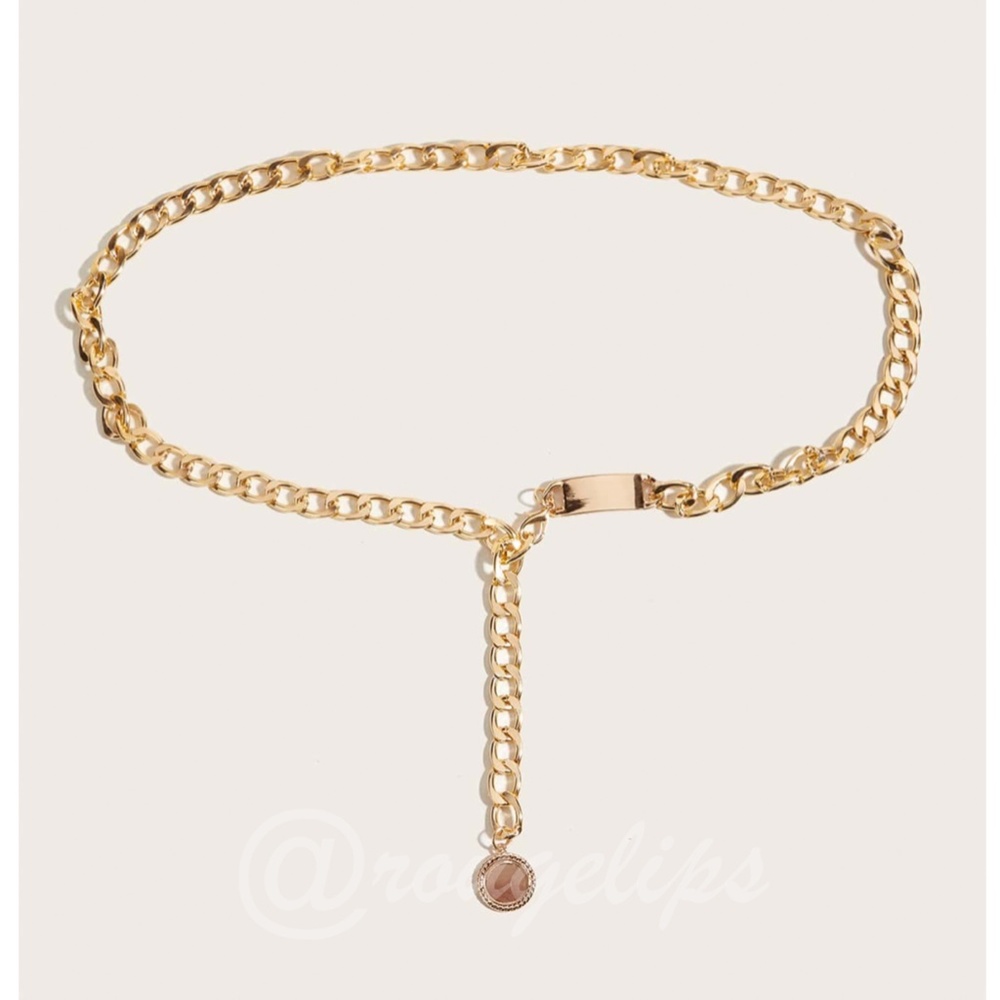 Gold Tone Chain Belt - Picture 2 of 6
